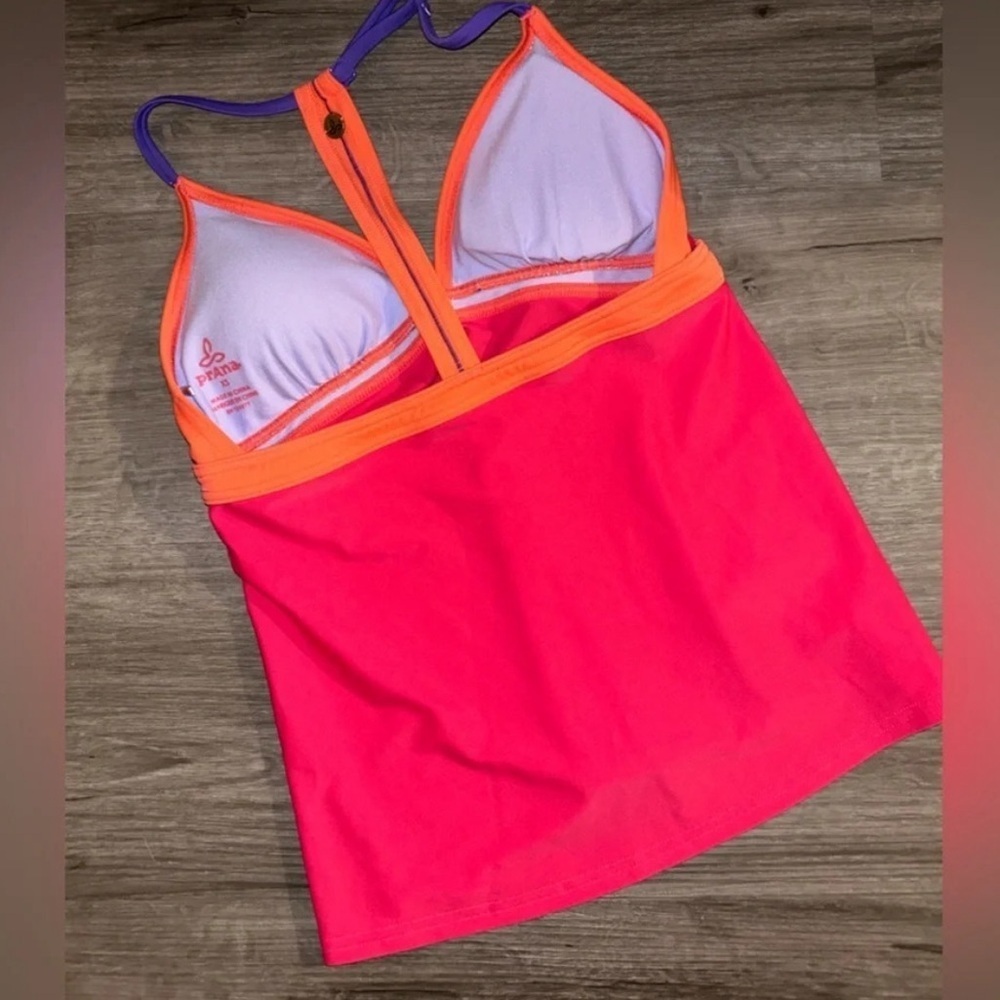 Prana Aleka Halter Racerback Tankini Swim Top Azalea Pink - Picture 5 of 5